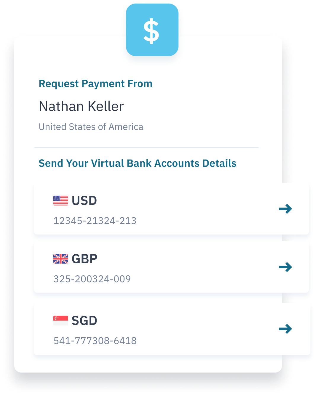 named virtual bank accounts with full regulatory compliance