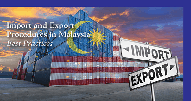 Import export container overlaid with Malaysian flag